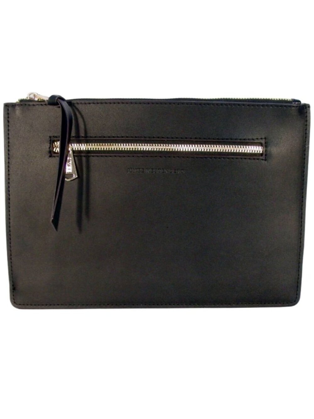 AIMEE KESTENBERG Sicily $128 Black Leather Zip Organizer Clutch Pouch